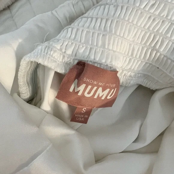 Show Me Your Mumu Alexis Midi Dress in Ivory Luxe Satin size Small - Picture 11 of 11